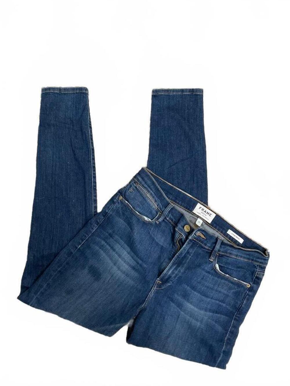 FRAME Le High Skinny jeans dark wash high waisted crop size 31x28